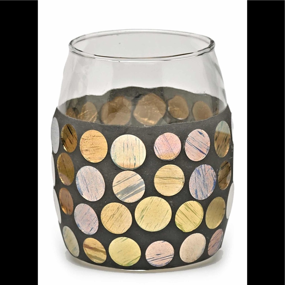 Moda at Home Copper Circles Glass Tumbler